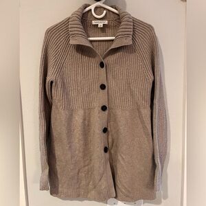 Banana Republic Women’s wool/cashmere blend beige longline cardigan.